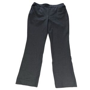 Chicos Pull On Gray Straight Leg Pants Size 2R ( 12 ) Stretch Office Siren